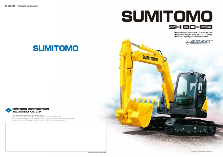Sumitomo SH80-6B machine manual cover: Sumitomo SH80-6B Product brochure