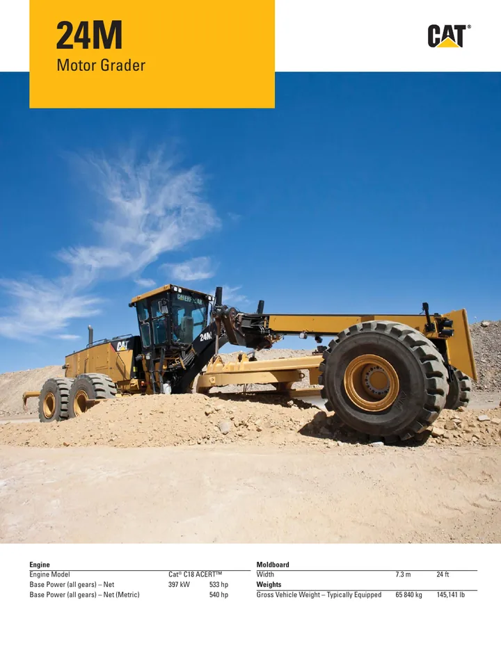 Caterpillar CAT®24M machine manual cover: caterpillar-24m-product-brochure-c756425