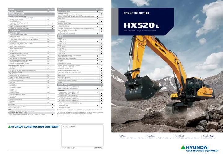 Hyundai HX520 L machine manual cover: Hyundai HX520 L Product brochure