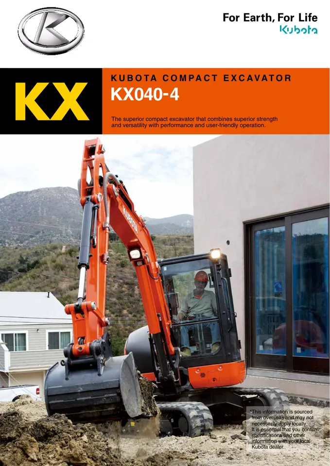 Kubota KX040-4 设备手册外胶层