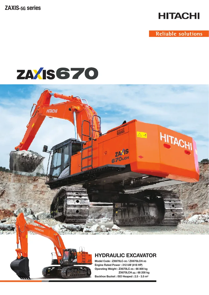 Hitachi ZX670LC-5G machine manual cover