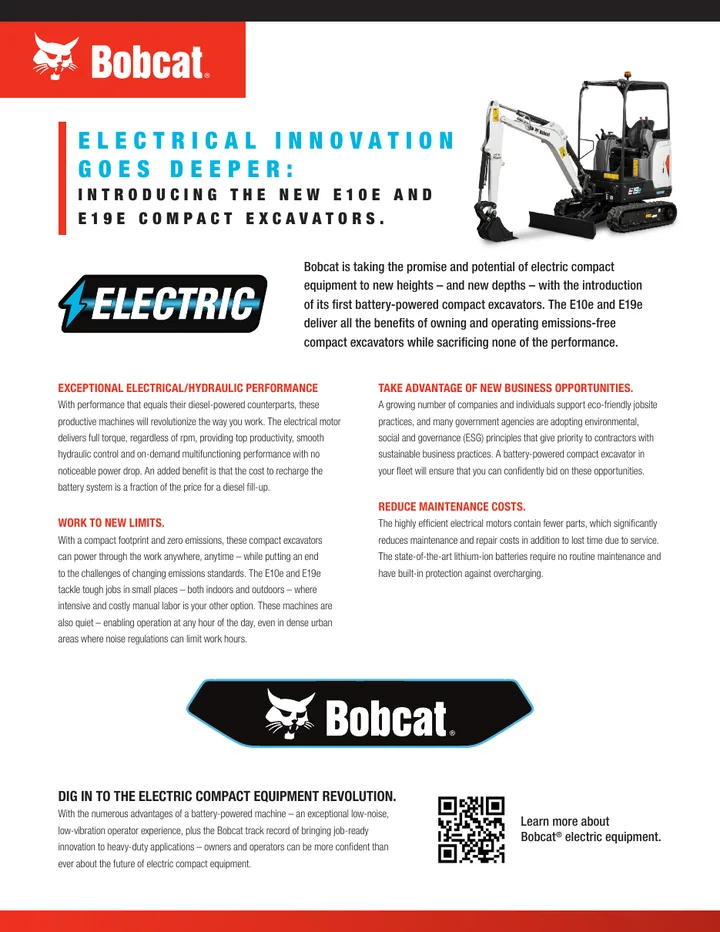 Bobcat E10E · E19E machine manual cover