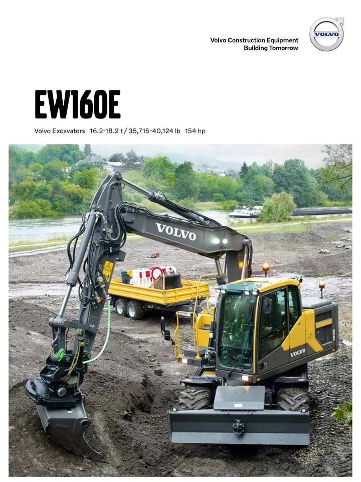 Volvo EW160E machine manual cover: Volvo EW160E Product brochure