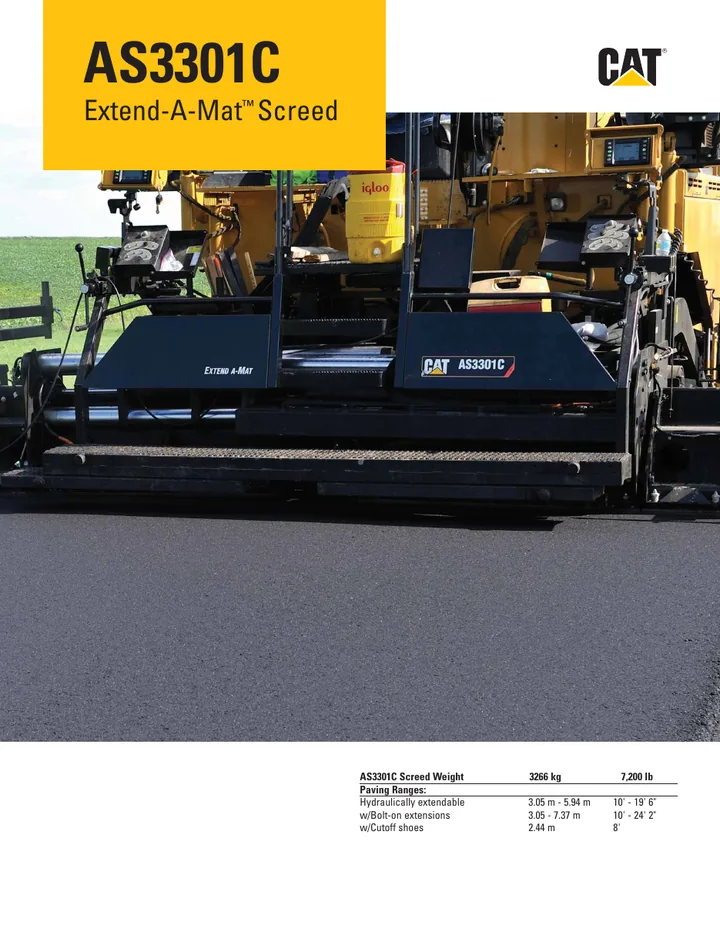 Caterpillar CAT®AS3301C machine manual cover: caterpillar-as3301c-product-brochure-c726962