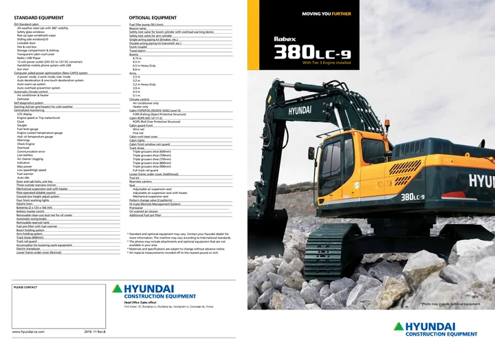 Hyundai R380LC-9 machine manual cover: Hyundai R380LC-9 Product brochure