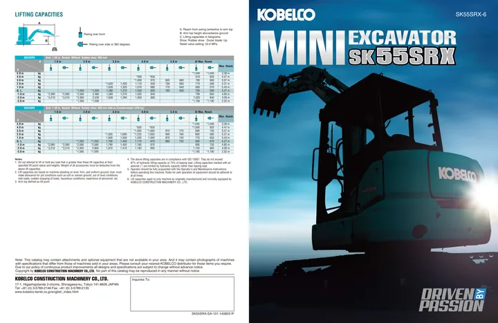 Kobelco SK55SRX-6 machine manual cover: Kobelco SK55SRX-6 Product brochure