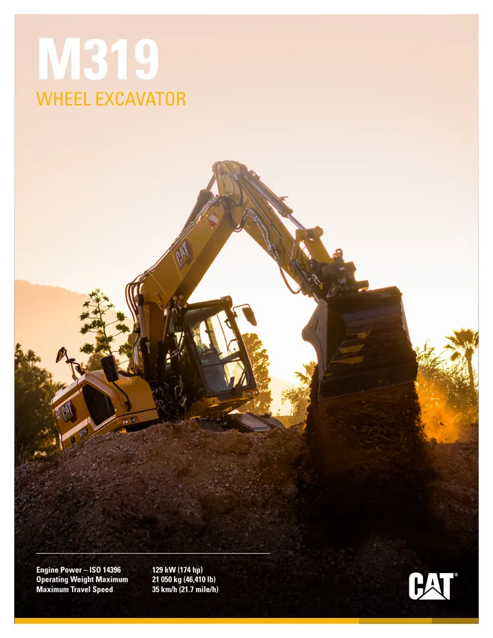 Caterpillar CAT®M319 machine manual cover: Caterpillar CAT®M319 Product brochure