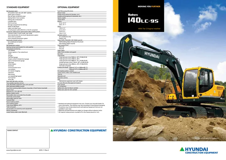 Hyundai R140LC-9S machine manual cover: Hyundai R140LC-9S Product brochure