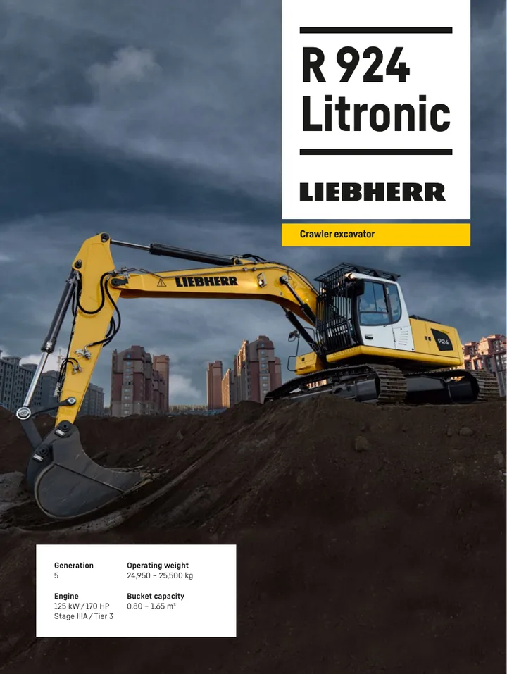 Liebherr R924 machine manual cover: Liebherr R924 Product brochure