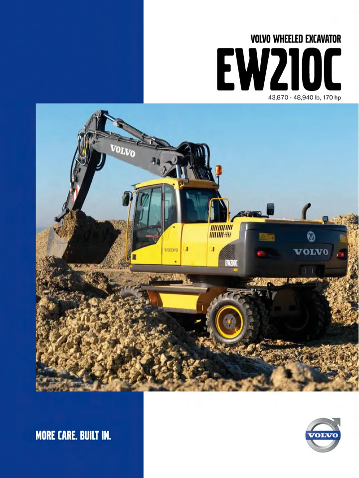 Volvo EW210C machine manual cover: Volvo EW210C Archived product document
