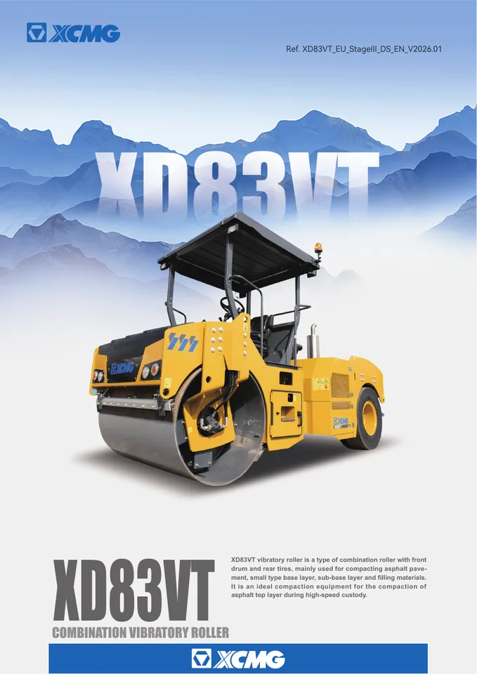 XCMG XD83VT machine manual cover: xcmg-xd83vt-510733e01c-official-literature