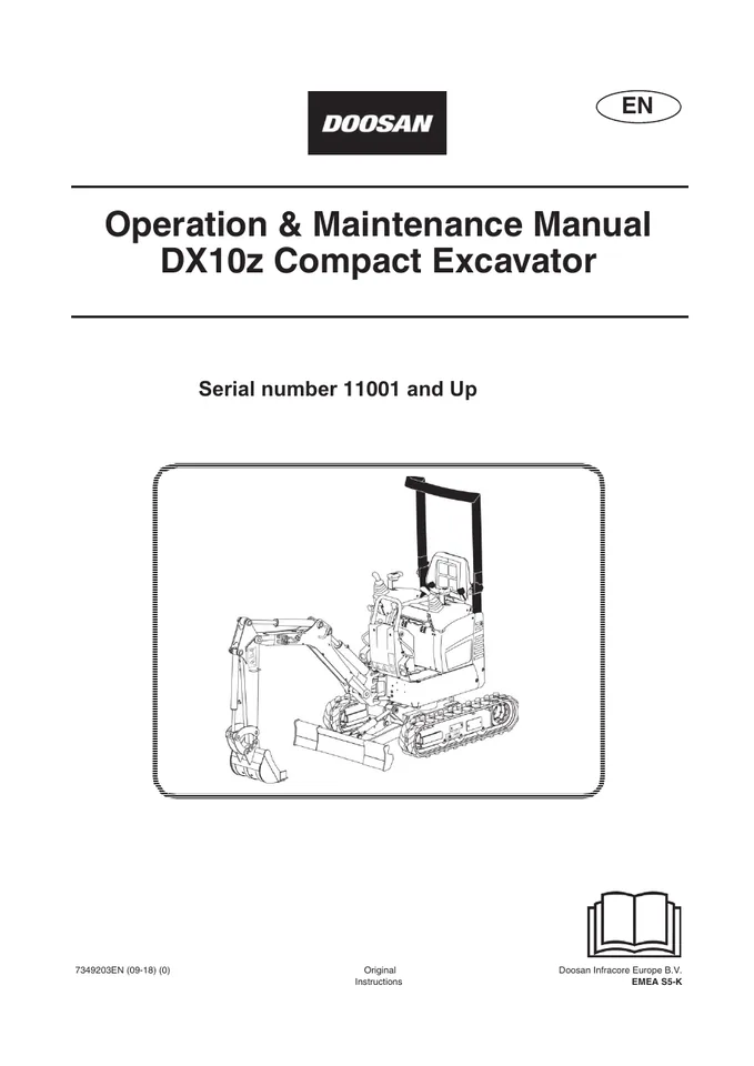 Doosan DX10z machine manual cover
