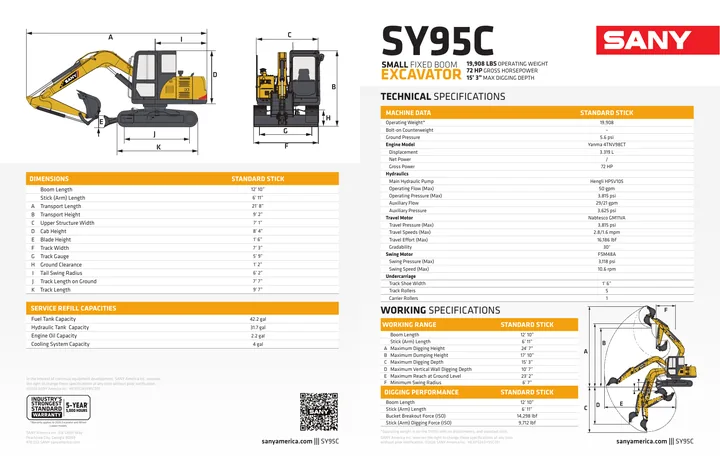 SANY SY95C 设备手册外胶层