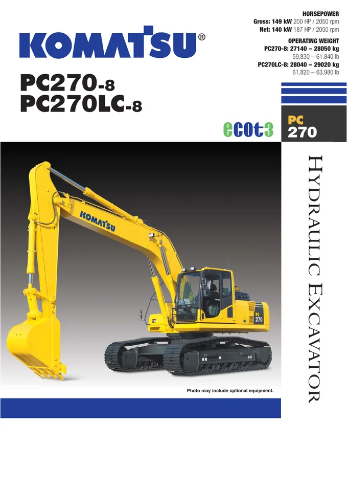 Komatsu PC270-8 · PC270LC-8 设备手册外胶层