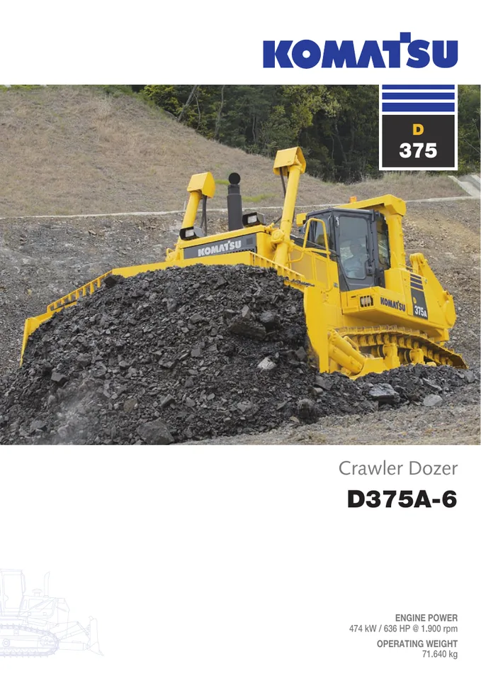 Komatsu D375A-6 machine manual cover: komatsu-d375a-6-dcbe48043da7-product-brochure