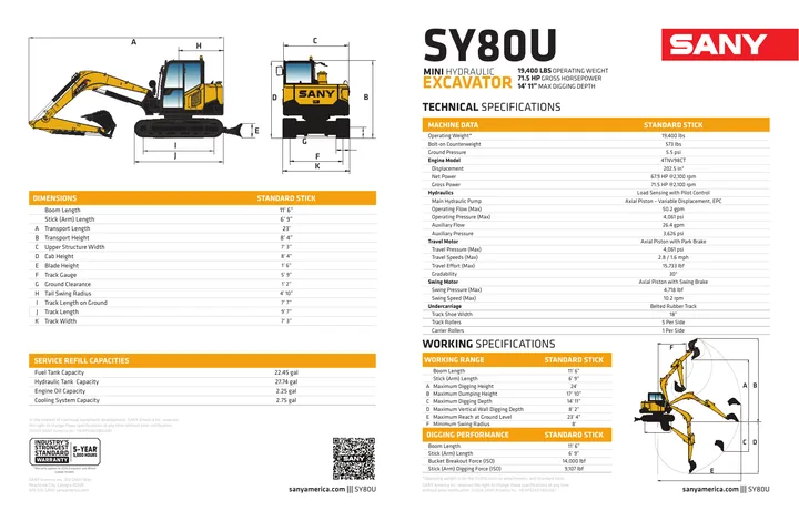SANY SY80U 设备手册外胶层