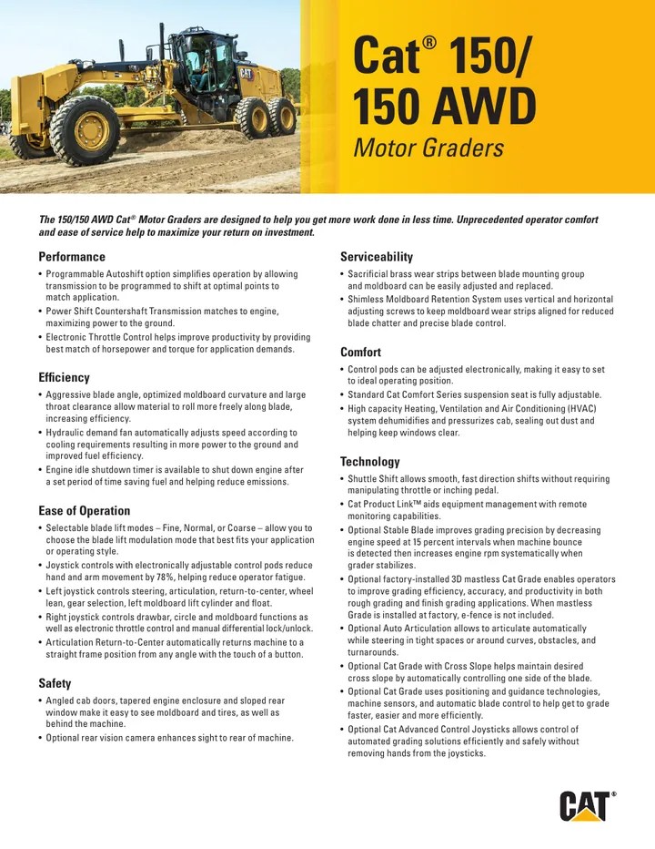 Caterpillar Cat 150 / Cat 150 AWD machine manual cover