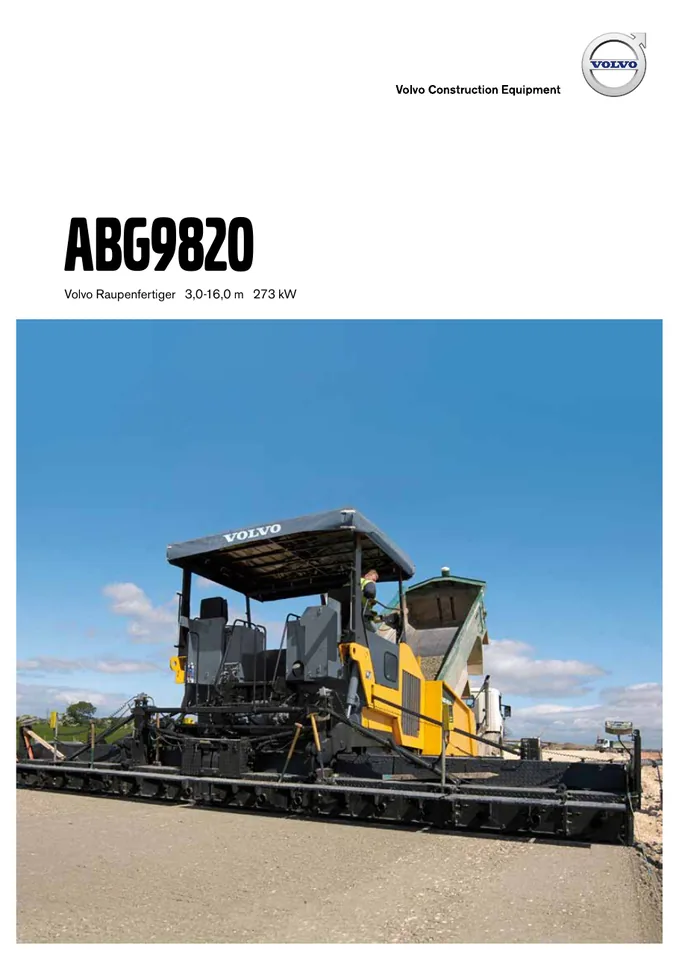 Volvo ABG9820 machine manual cover: Volvo ABG9820 Product brochure