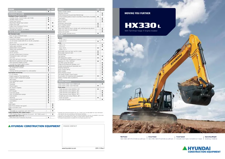 Hyundai HX330 L machine manual cover: Hyundai HX330 L Product brochure