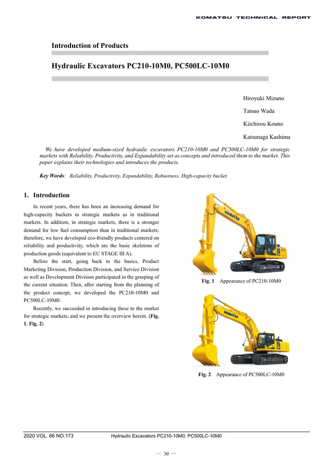 Komatsu PC210-10M0 · PC500LC-10M0 machine manual cover