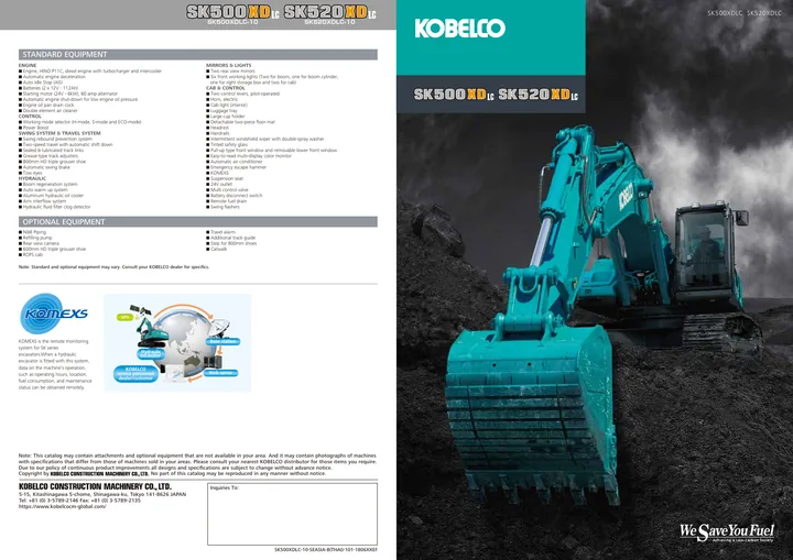Kobelco SK500XDLC-10 · SK520XDLC-10 设备手册外胶层