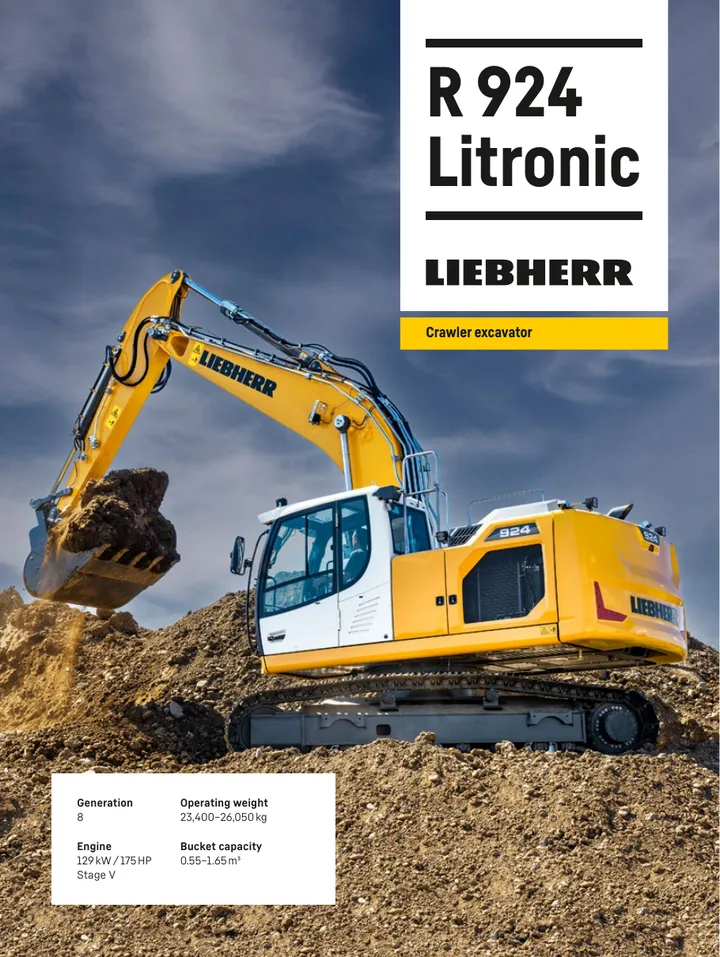 Liebherr R924 machine manual cover: Liebherr R924 Product brochure