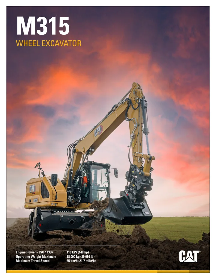 Caterpillar CAT®M315 machine manual cover: Caterpillar CAT®M315 Product brochure