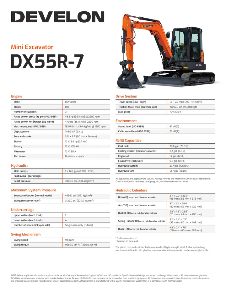 Doosan DX55R-7 machine manual cover