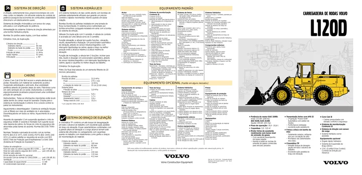 Volvo L120D machine manual cover: Volvo L120D Archived product document