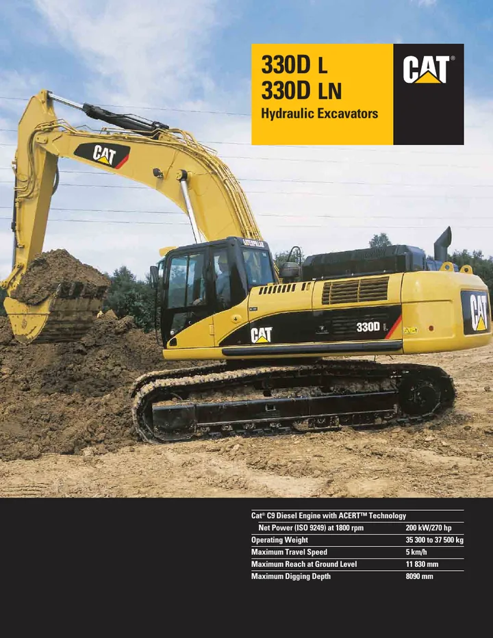 Caterpillar CAT®330D L machine manual cover