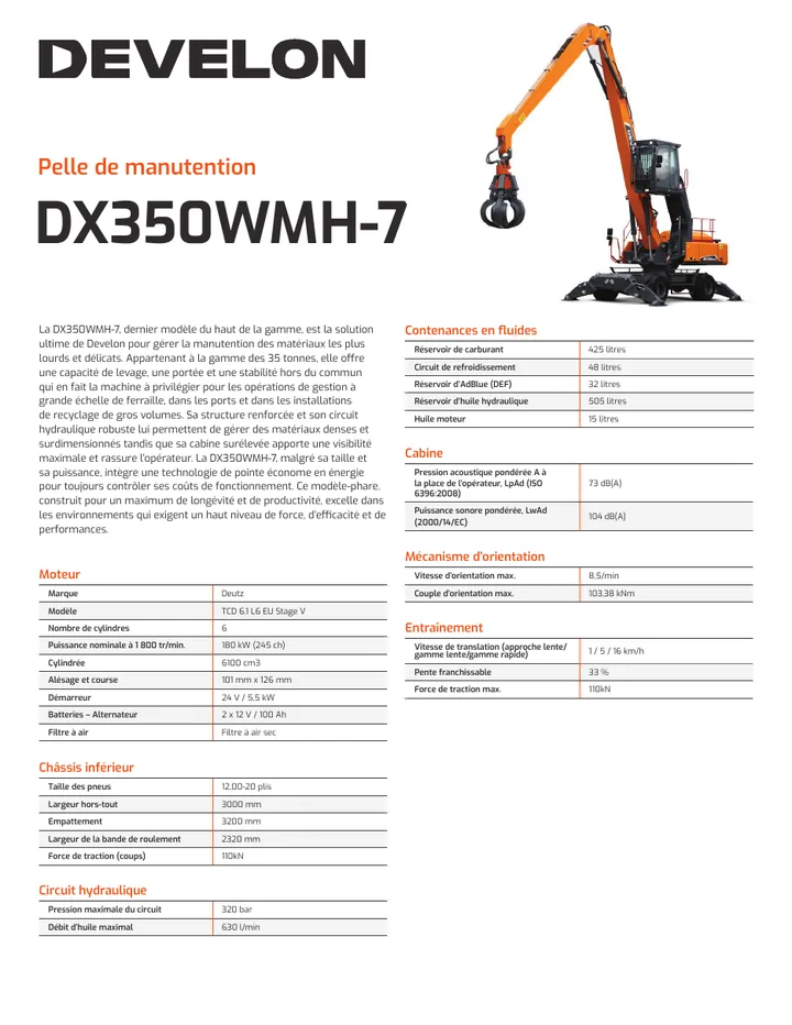 Doosan DX350WMH-7 machine manual cover