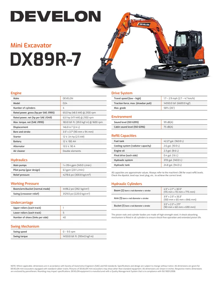 Doosan DX89R-7 设备手册封面