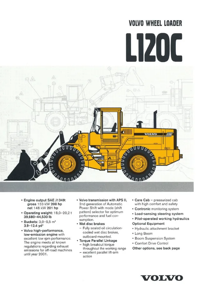Volvo L120C machine manual cover: Volvo L120C Archived product document