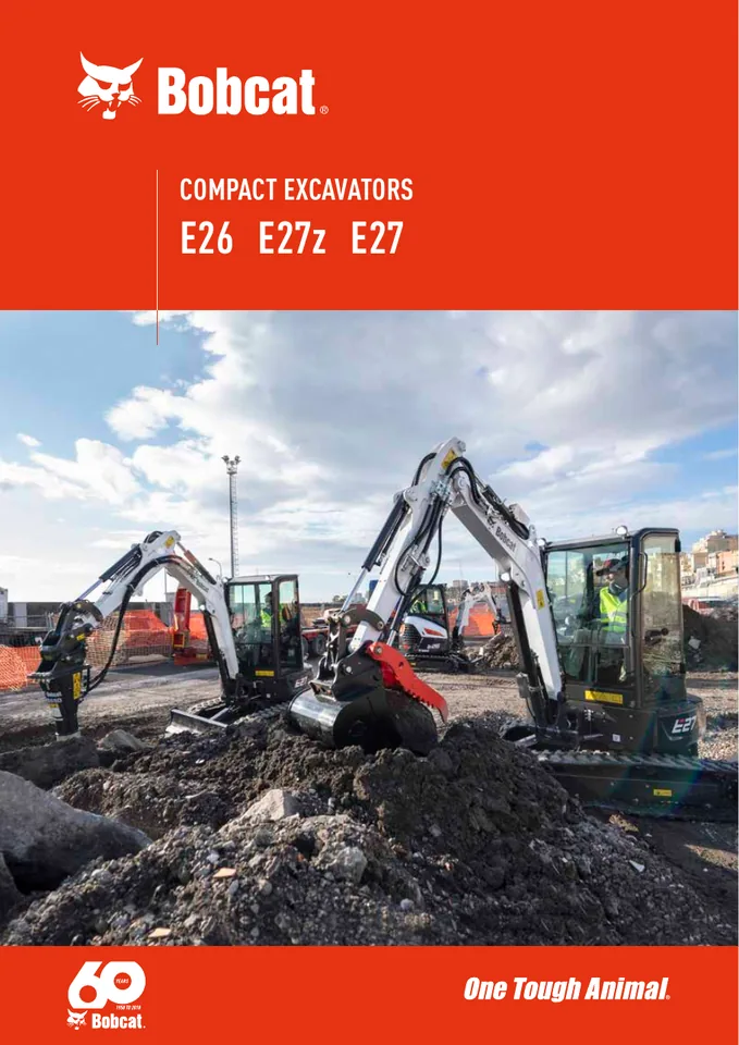 Bobcat E26 machine manual cover: bobcat-e26-e27z-e27-brochure-en