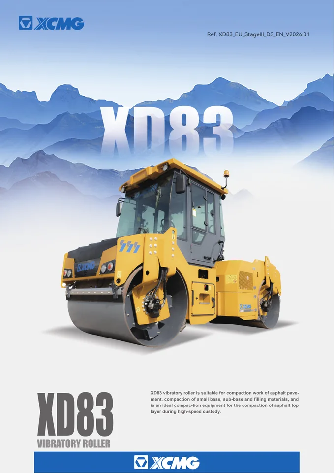XCMG XD83 machine manual cover: xcmg-xd83-3f3a69b496-official-literature