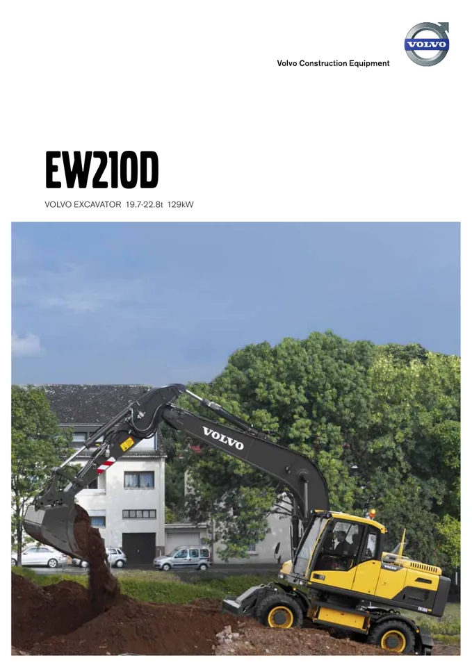 Volvo EW210D machine manual cover: Volvo EW210D Product brochure