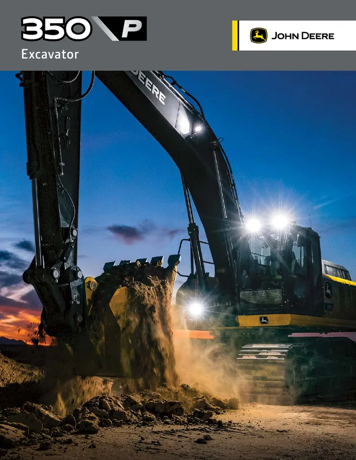 John Deere 350P machine manual cover: john-deere-350p-b589c5c87c-official-brochure