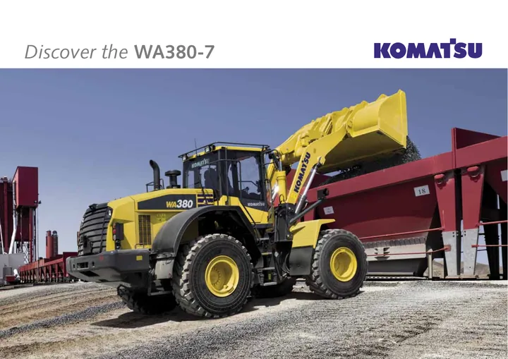 Komatsu WA380-7 machine manual cover: komatsu-wa380-7-bf6746d44479-product-brochure