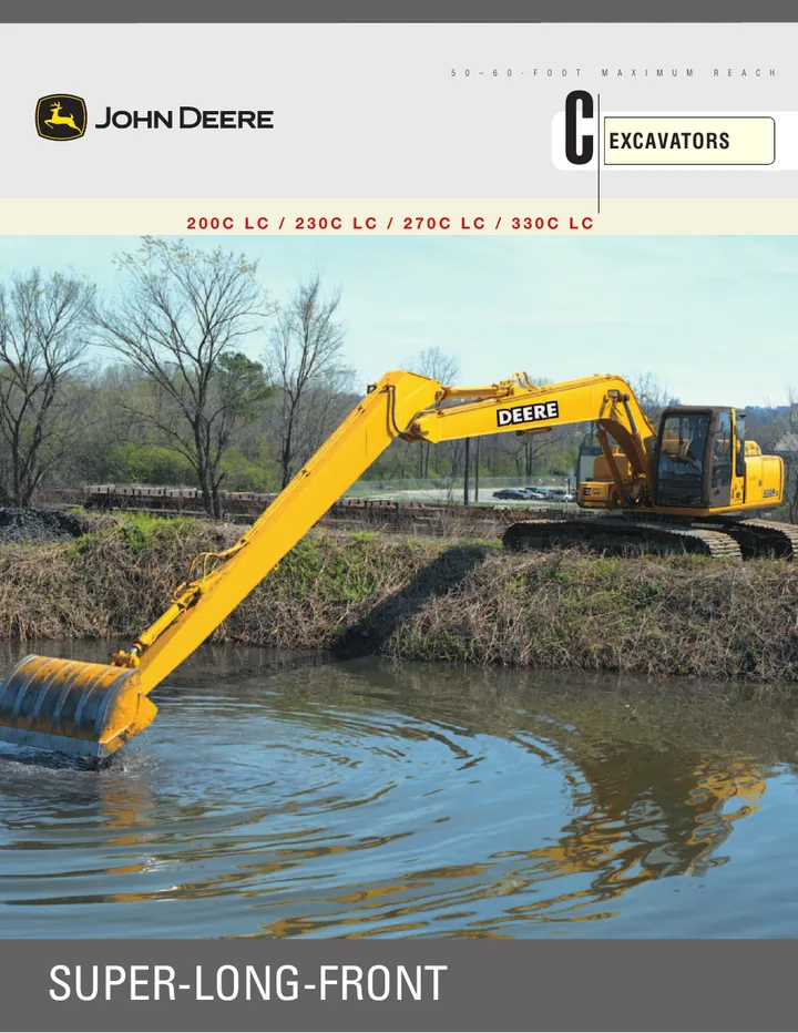 John Deere 330CLC machine manual cover: john-deere-200clc-230clc-270clc-330clc-34492bcc0a-official-brochure