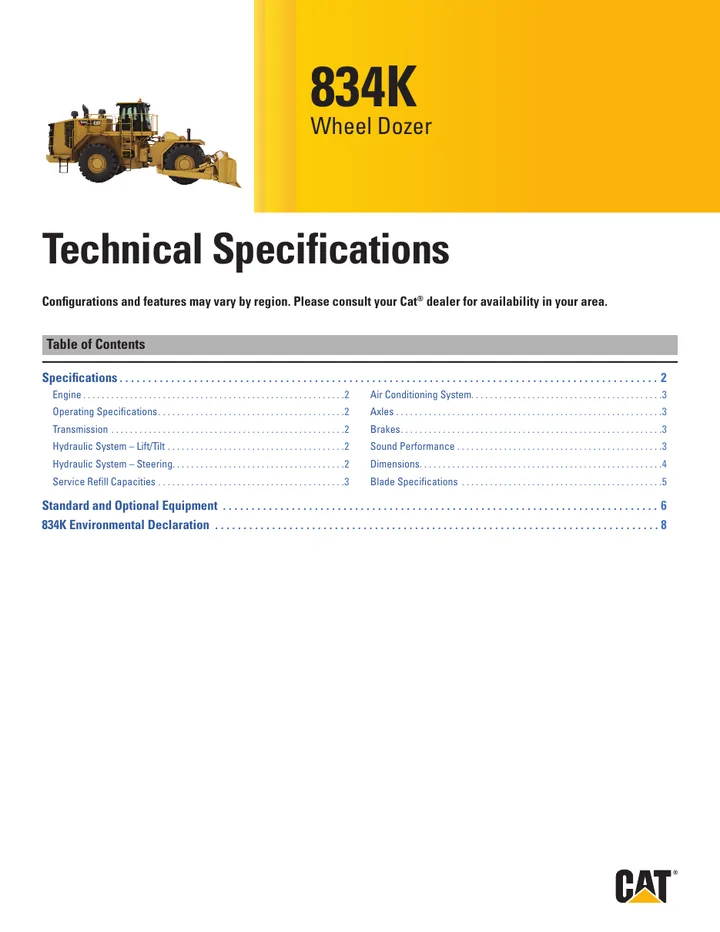 Caterpillar CAT®834K machine manual cover: caterpillar-834k-technical-specification-cm20220315-c8be4-bd2f4