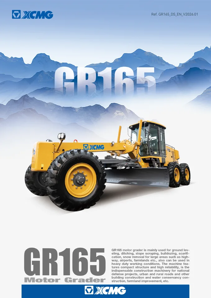 XCMG GR165 machine manual cover: xcmg-gr165-3527534f4d-official-literature