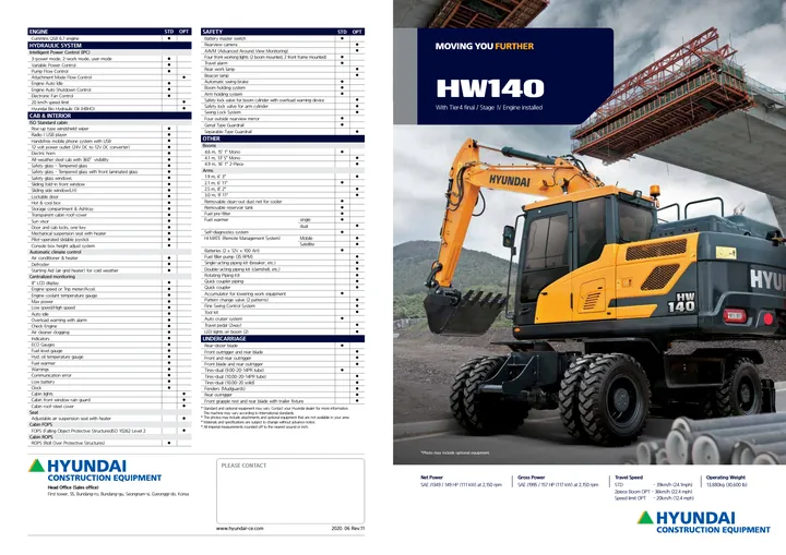 Hyundai HW140 设备手册封面