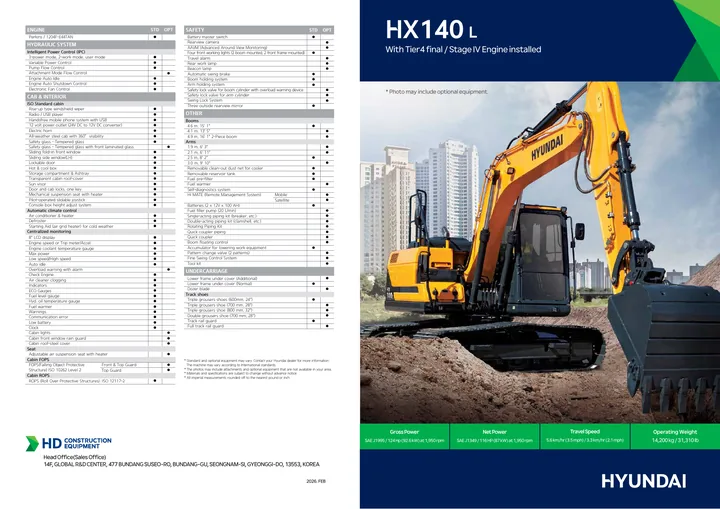 Hyundai HX140L 设备手册外胶层