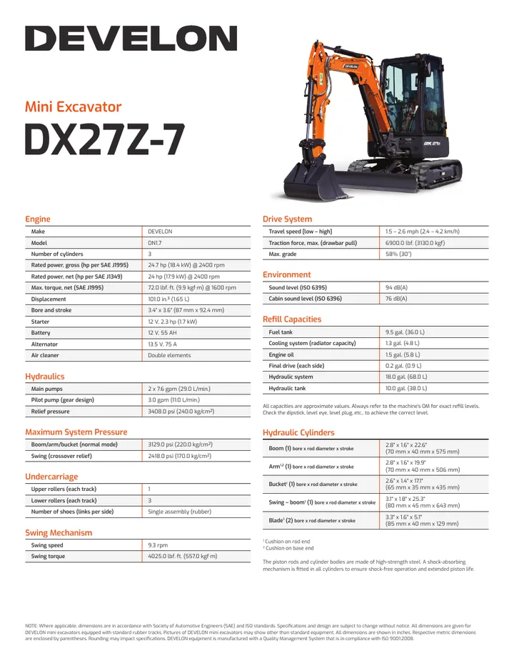Doosan DX27Z-7 machine manual cover
