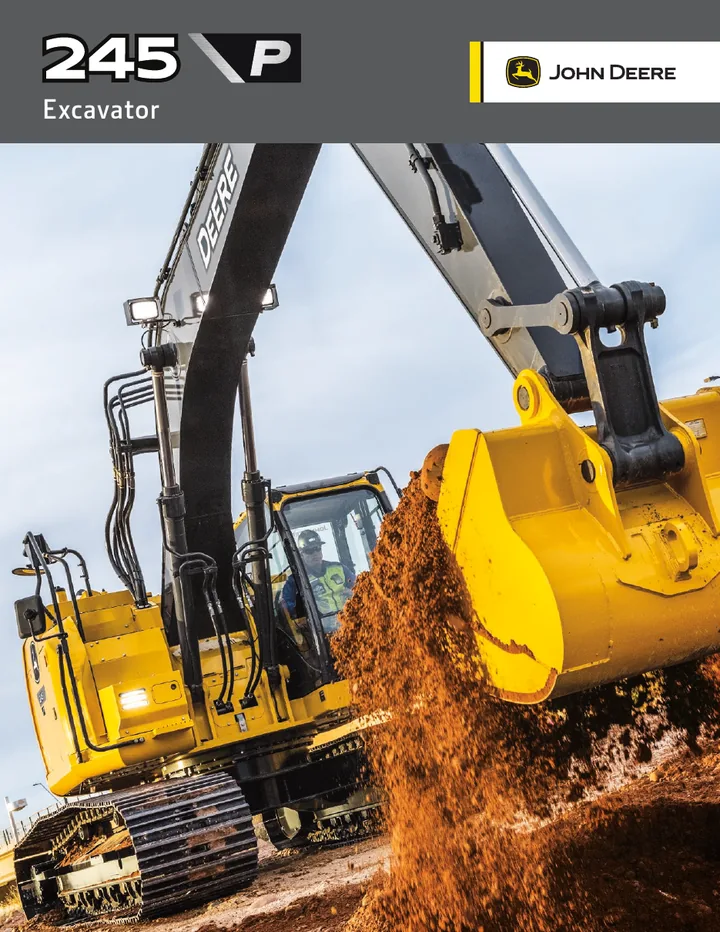 John Deere 245P machine manual cover: john-deere-245p-4c05ab625b-official-brochure