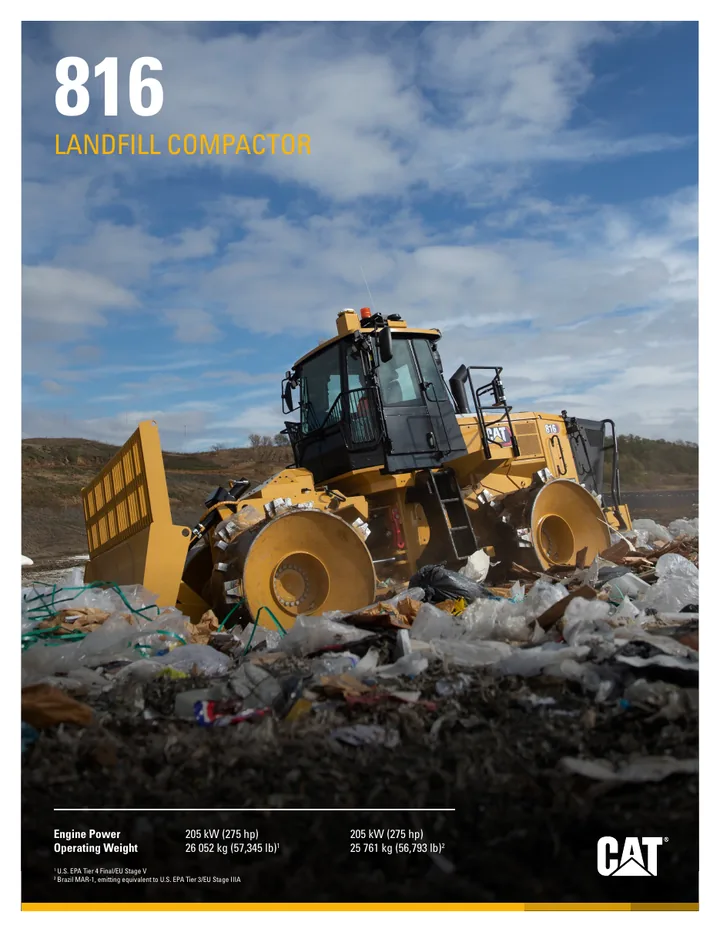 Caterpillar CAT®816 machine manual cover: Caterpillar CAT®816 Product brochure