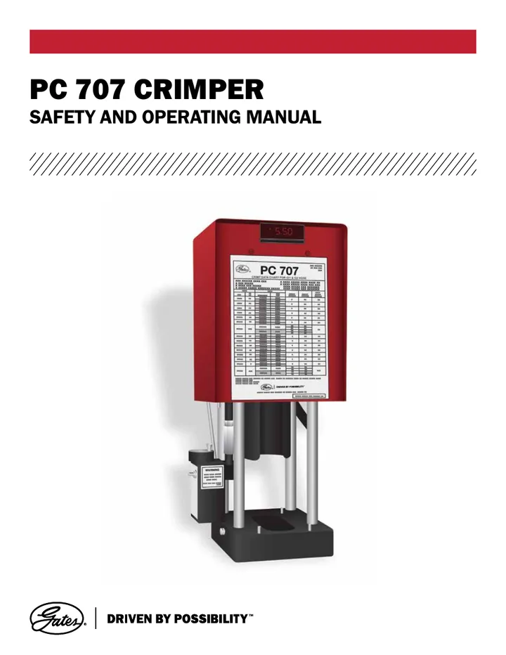 Gates PC 707 设备手册封面