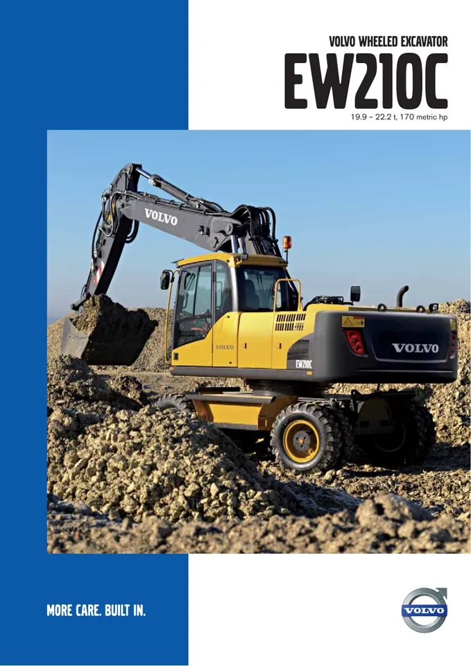 Volvo EW210C machine manual cover: Volvo EW210C Product brochure