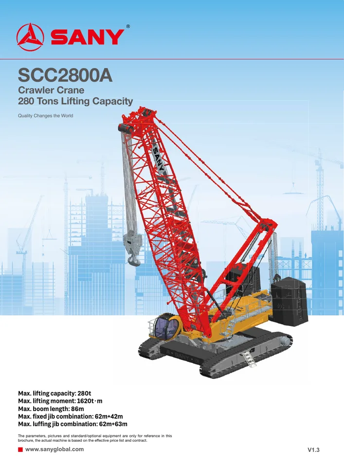 SANY SCC2800A machine manual cover: sany-scc2800a-6b8575824e-product-brochure