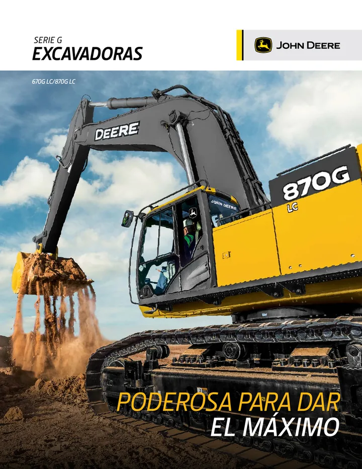John Deere 670GLC machine manual cover: john-deere-670glc-870glc-1cc4ffcb5a-official-brochure
